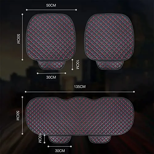 1 Piece Back Row Car Interior Seat Cushion Cover for Jaguar E-PACE F-PACE I-PACE XE XF XFR XJ6 X-Type S-Type PU Leather Diamond Mats (Coffee)