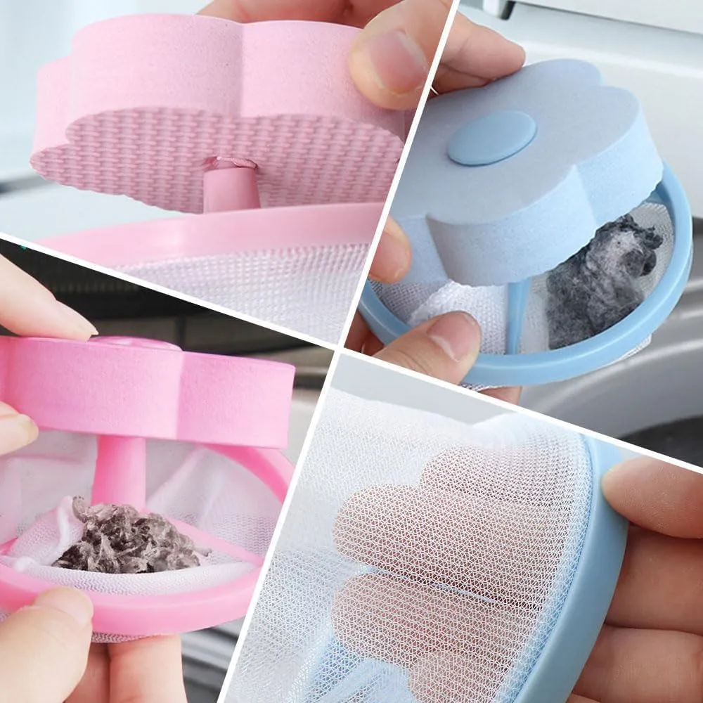 2024 Floating Hair Filtering Mesh Removal, New Lint Catcher for Washing Machine Wool Device, Reusable Washing Machine Hair Filter Cleaning Mesh Bag Pet Dog Cat Hair Remover for Laundry (3 Pcs)
