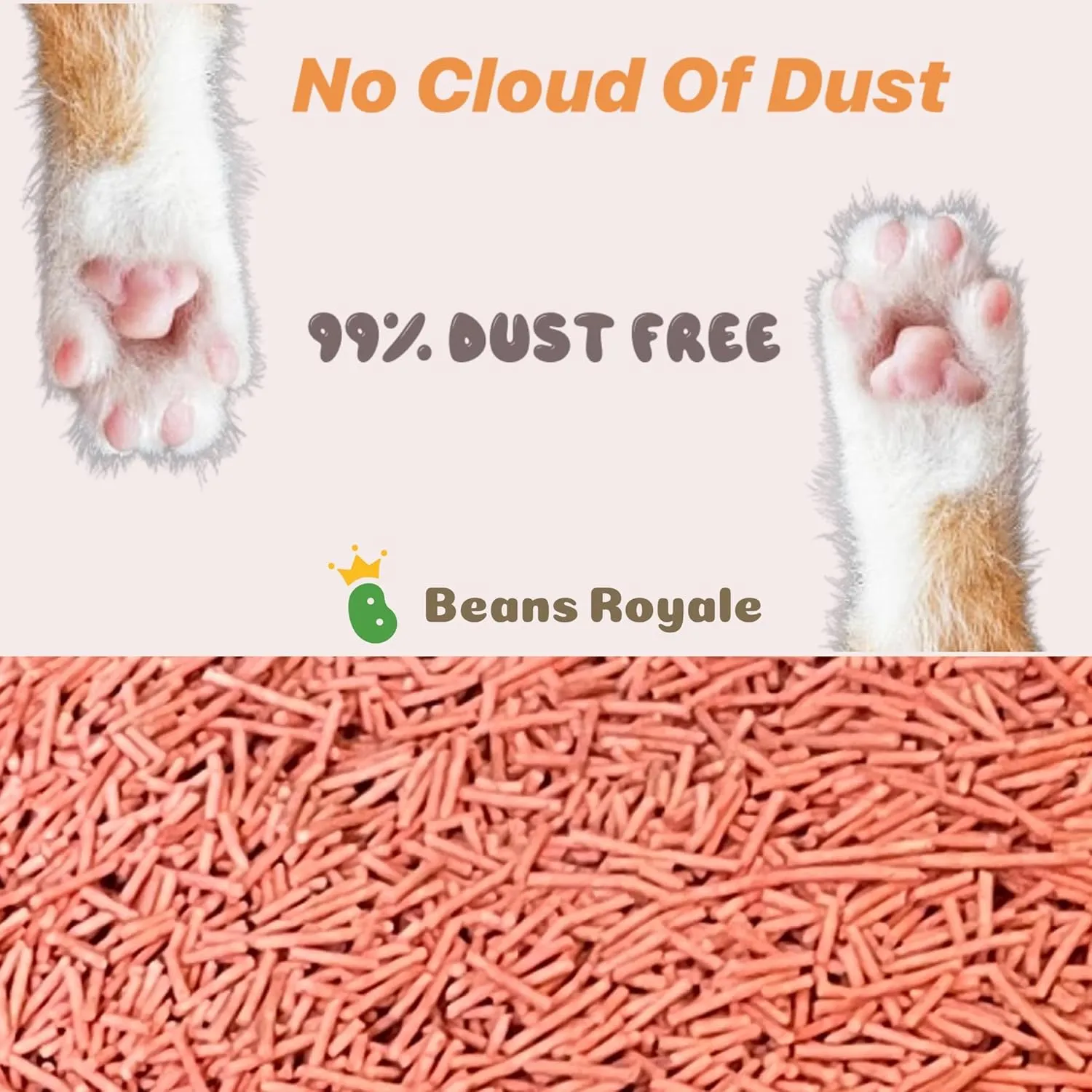 2pcs Pack (6L x 2) Tofu Cat Litter, Clumping Kitty Litter, Flushable,Pea Fiber,Dust Free, Odor Control, Low Tracking, Lightweight (Peach)