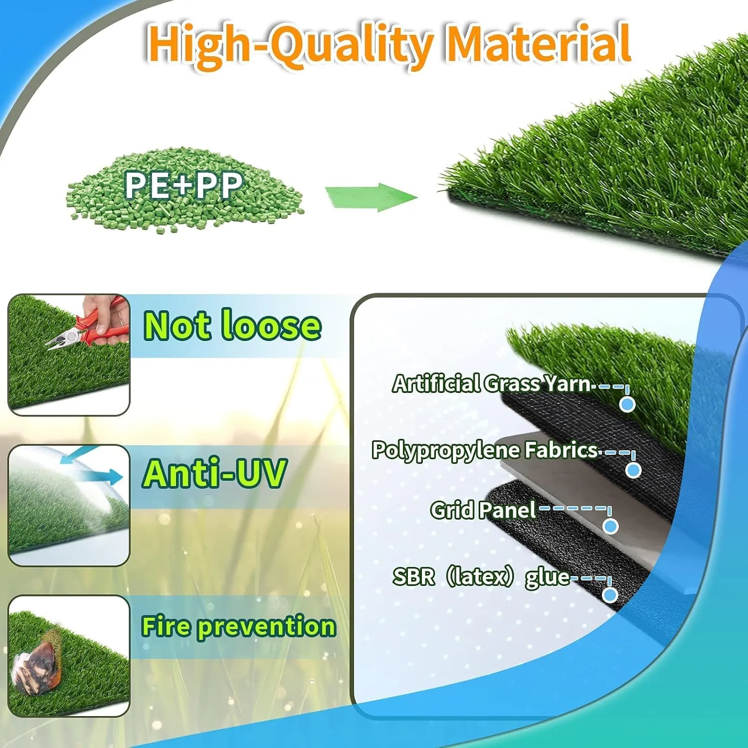43.5 x 29.8 inches Fake Grass Pee for Dogs Artificial Grass Rug Pad for Puppy Potty Washable Grass Mat for Pet Training with Drainage Hole and Easy to Clean