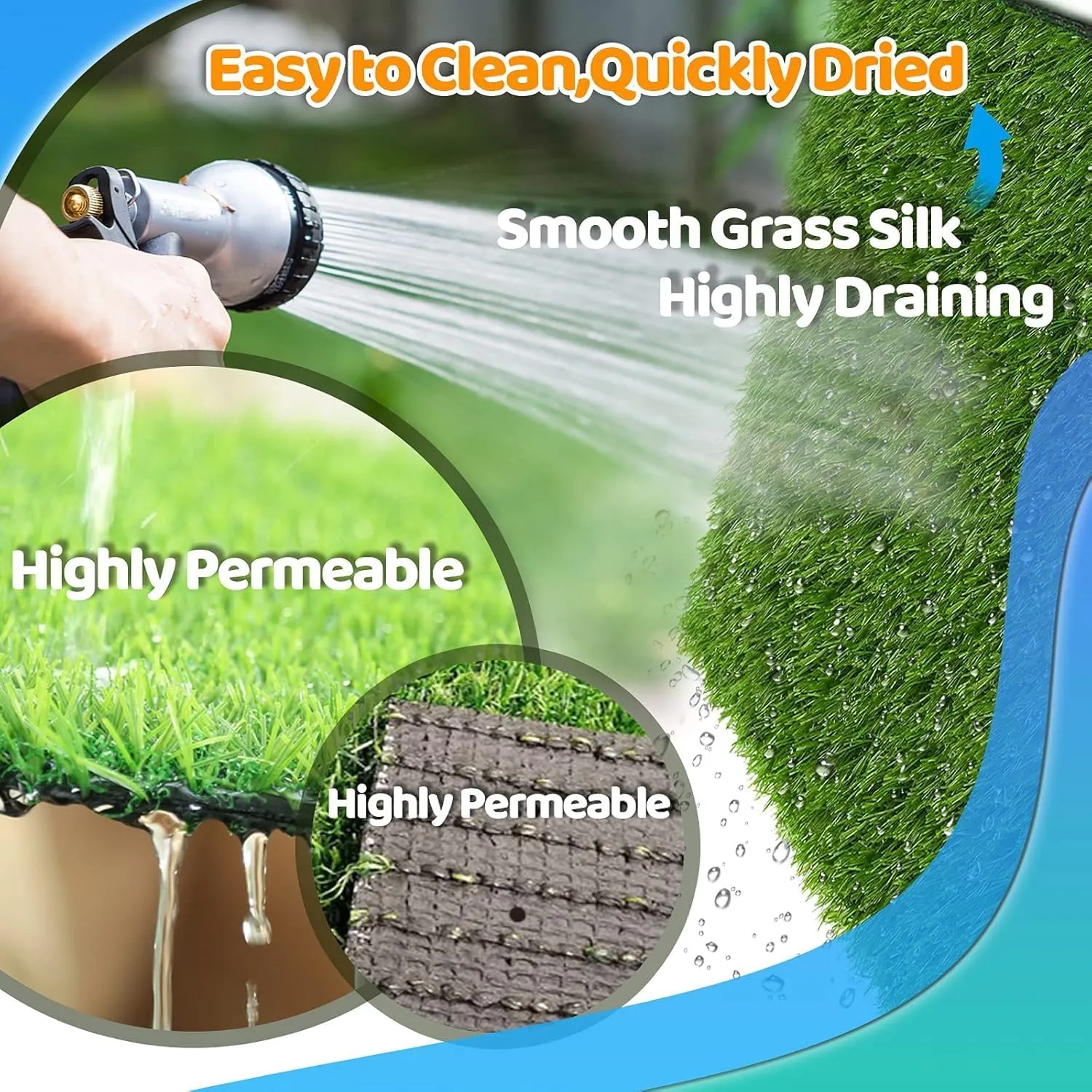 43.5 x 29.8 inches Fake Grass Pee for Dogs Artificial Grass Rug Pad for Puppy Potty Washable Grass Mat for Pet Training with Drainage Hole and Easy to Clean