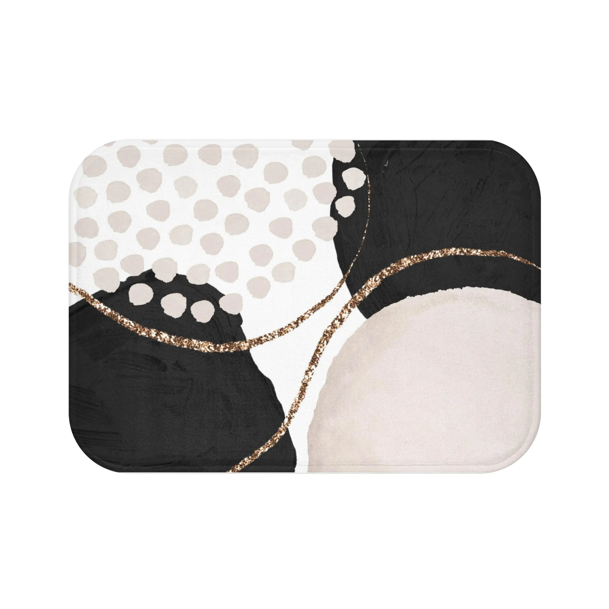 Abstract Bath Mat | Watercolor Black Blush Ivory