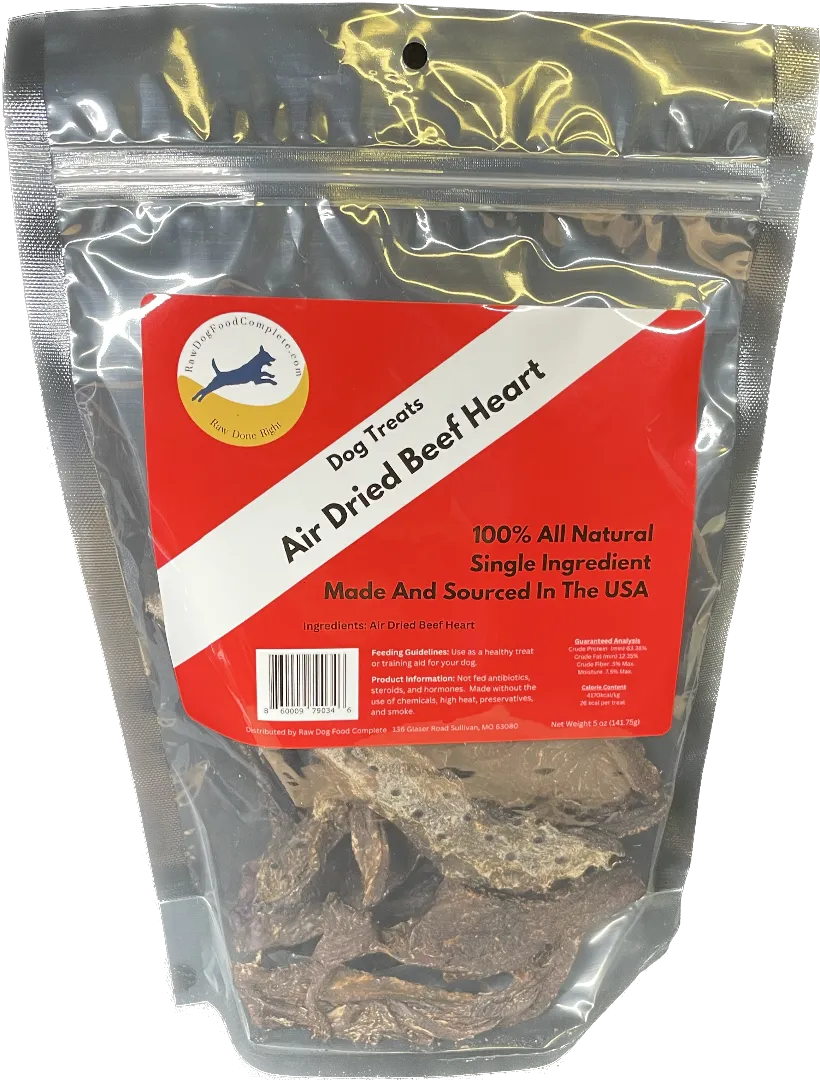 Air Dried Beef Heart- Dried Beef Heart 5oz | Raw Dog Food Complete
