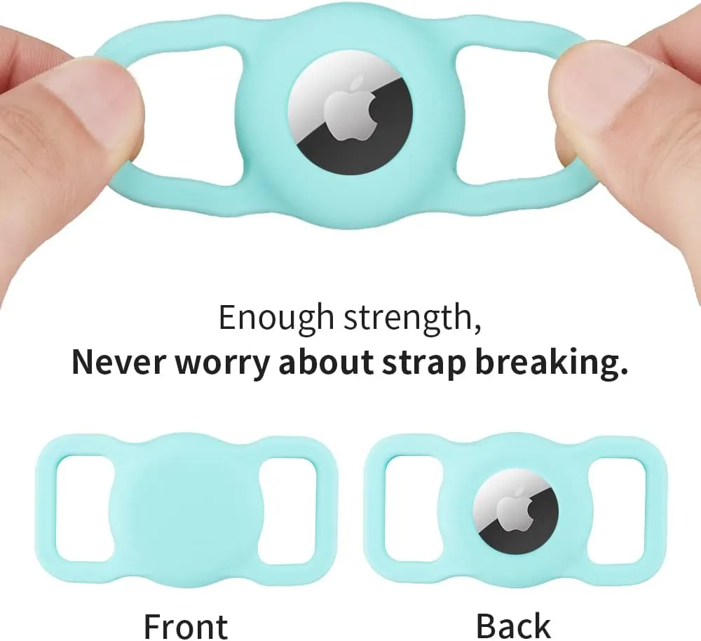 AirTag Cat Collar, Animire Soft Neoprene Padded Air Tag Collar for Extra Small Dogs, Polyester Puppy Pet Collar with Silicone AirTag Case Holder Accessories, 8"-12" Neck