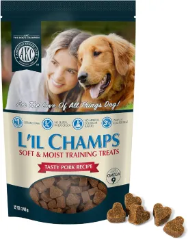 American Kennel Club Lil Champs Soft & Moist Training Treats, Pork Flavor, All Breed Sizes, 12 Ounces