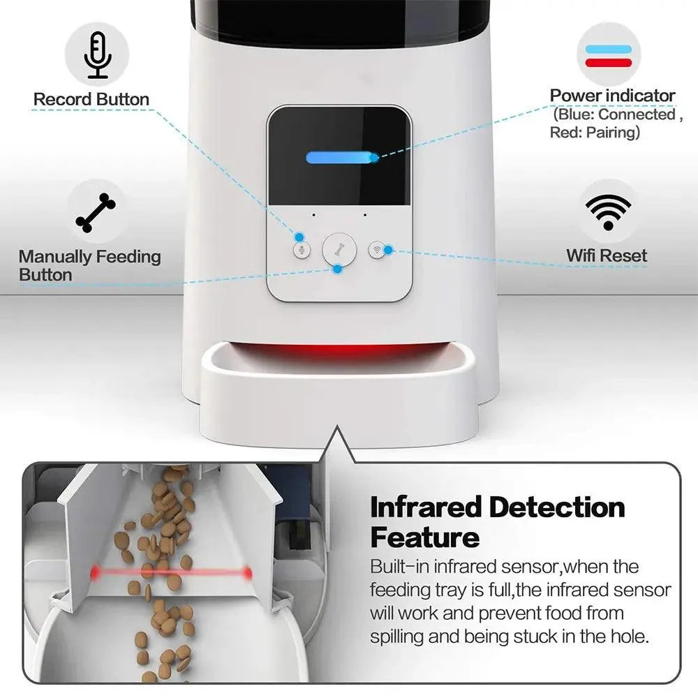 Automatic Cat Feeder WiFi Enable Smart Pet Dog Food Dispenser