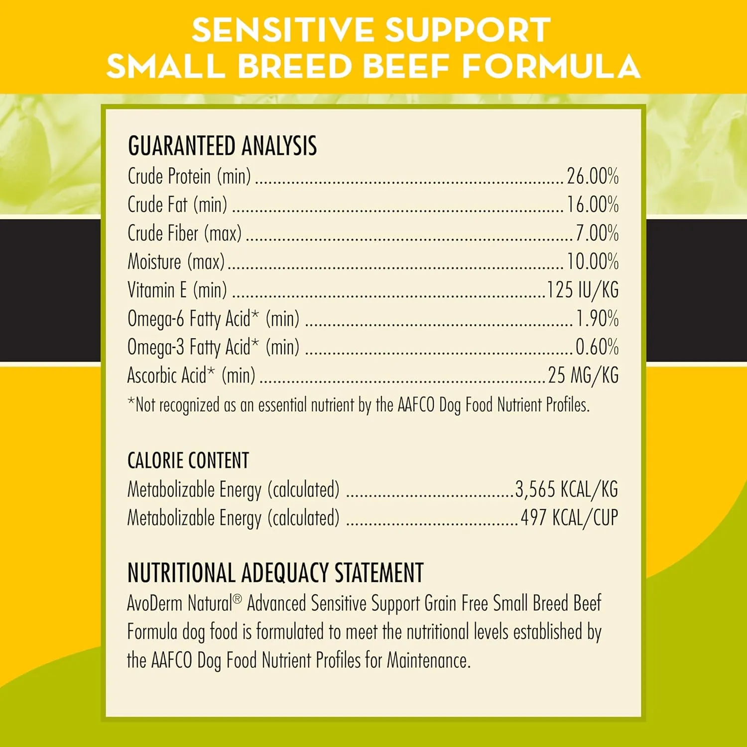AvoDerm Advanced Sensitive Support Grain-Free for Small Breeds, Sensitivities, Beef Formula, 4lb