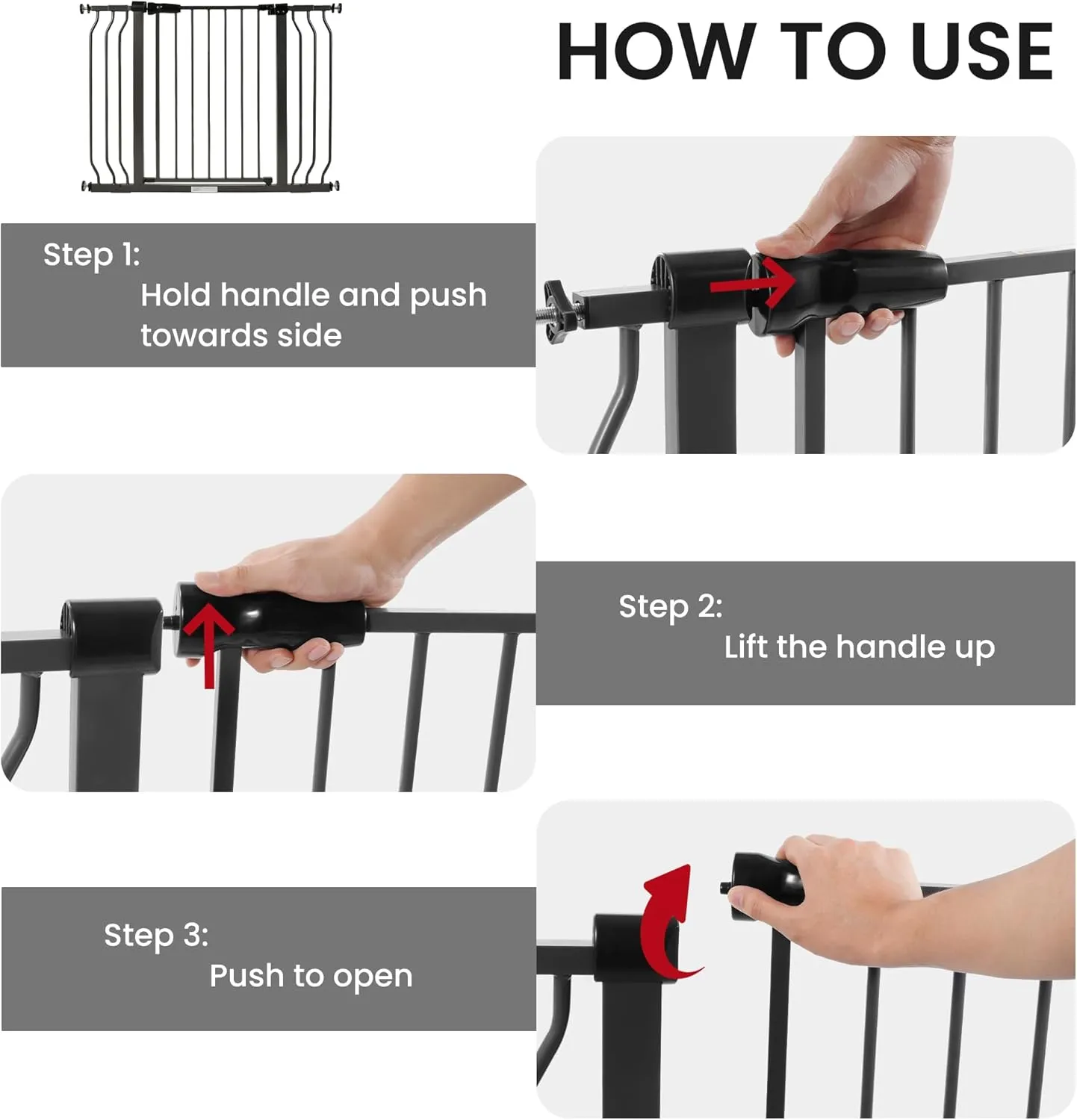 BalanceFrom Easy Walk-Thru Safety Gate for Doorways and Stairways with Auto-Close/Hold-Open Features, Fits 29.1-43.3 Inch Openings, Multiple Heights and Colors