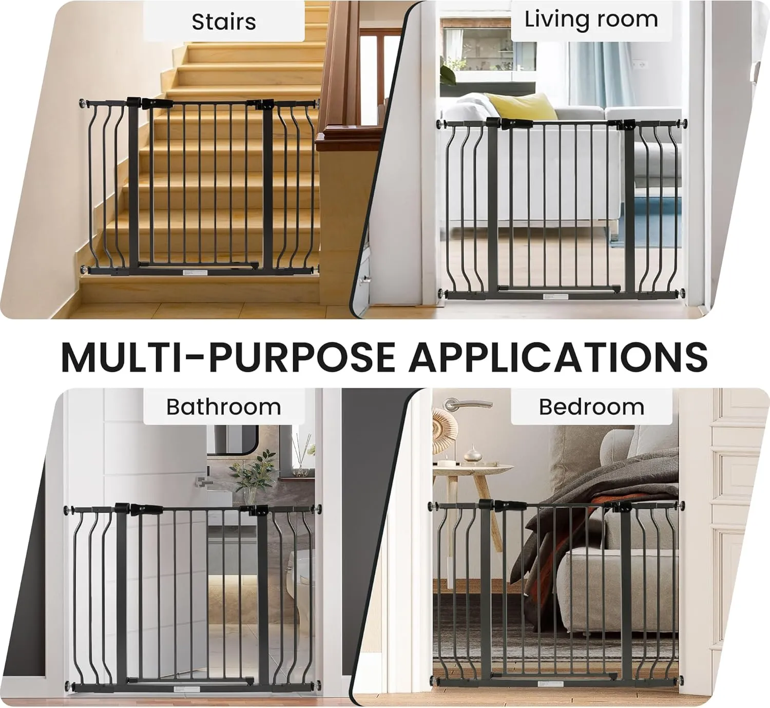 BalanceFrom Easy Walk-Thru Safety Gate for Doorways and Stairways with Auto-Close/Hold-Open Features, Fits 29.1-43.3 Inch Openings, Multiple Heights and Colors