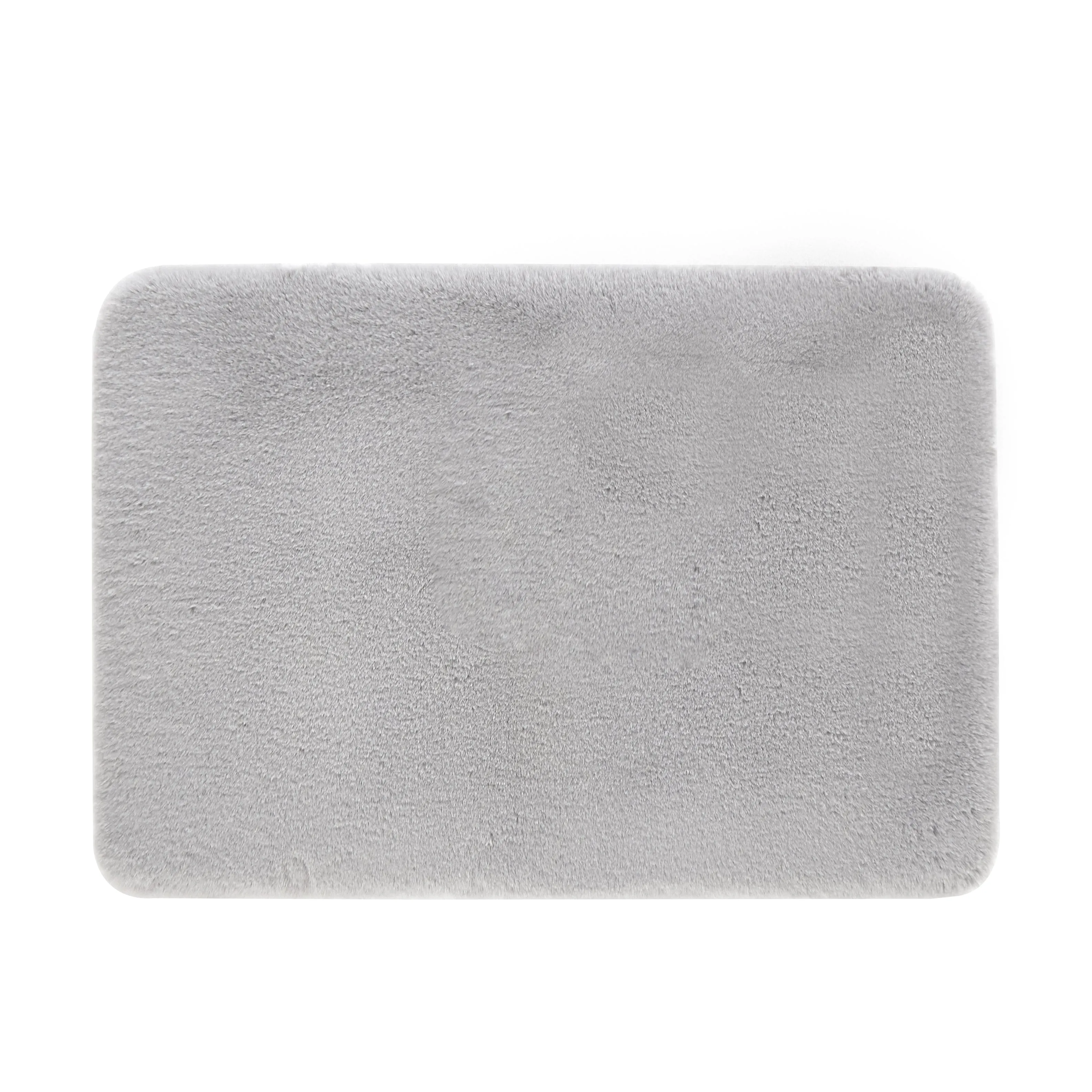 Better Homes & Gardens Silver Faux Fur Foam 2 Piece Bath Rug Set