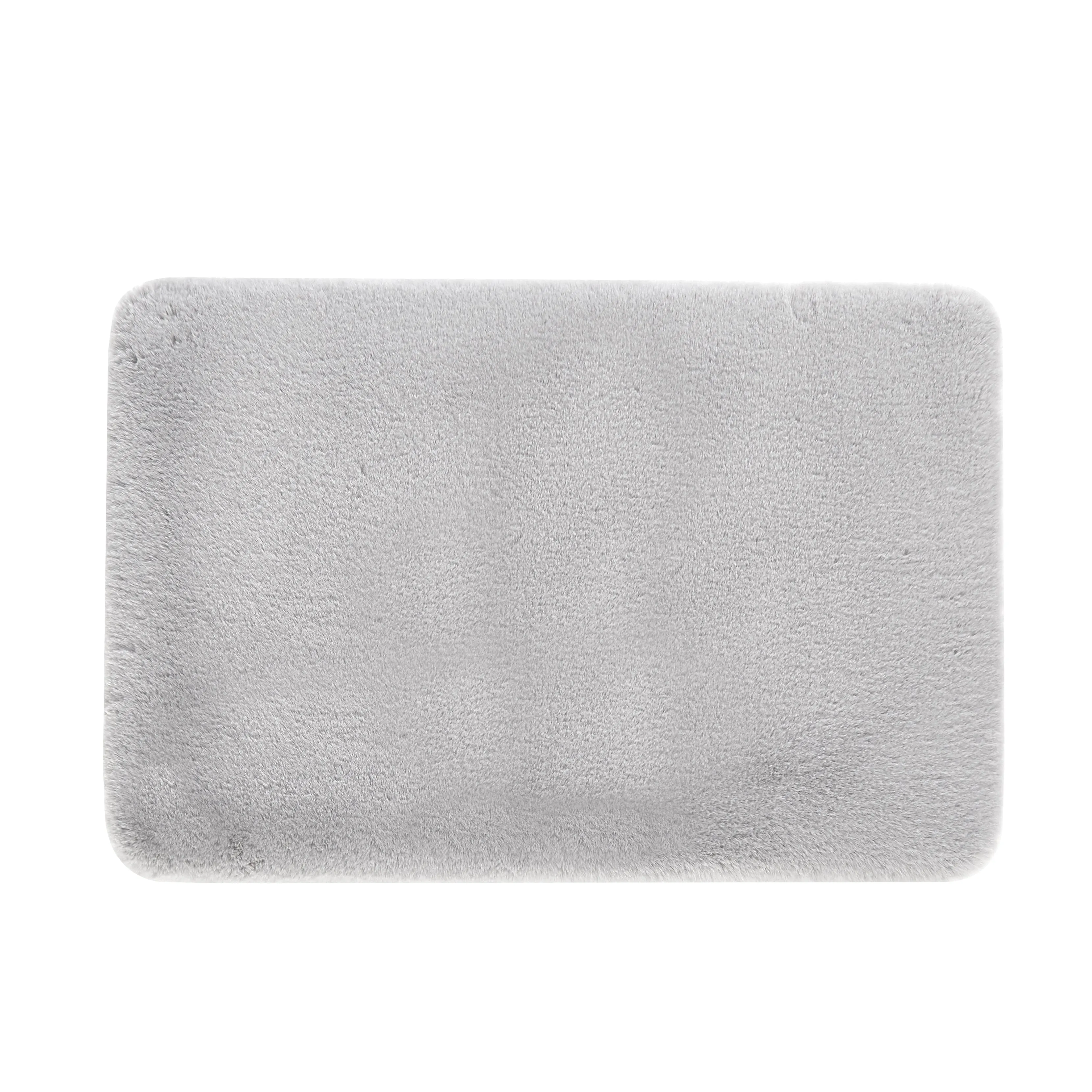 Better Homes & Gardens Silver Faux Fur Foam 2 Piece Bath Rug Set