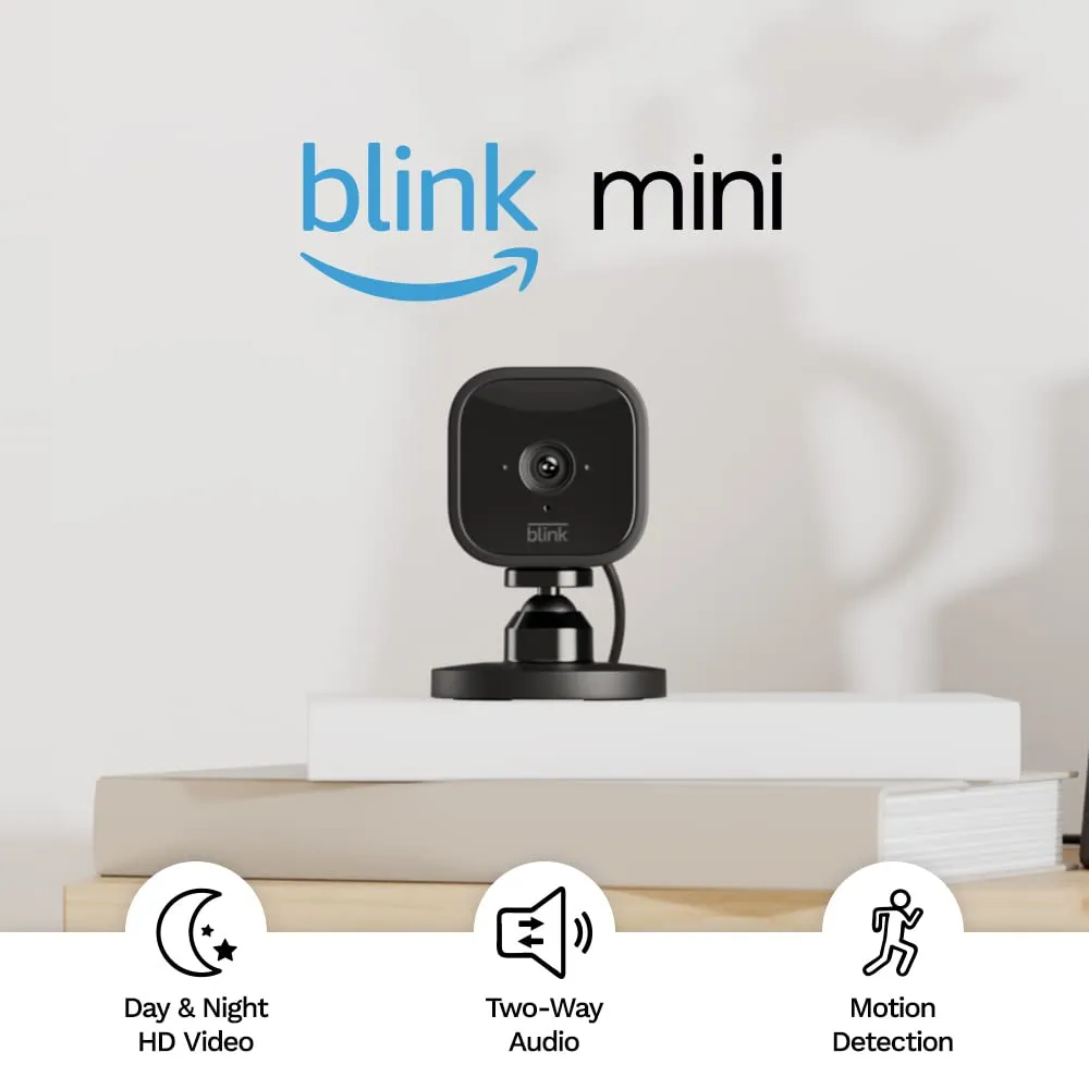 Blink Mini | Indoor plug-in pet security camera, 1080p HD - Black *