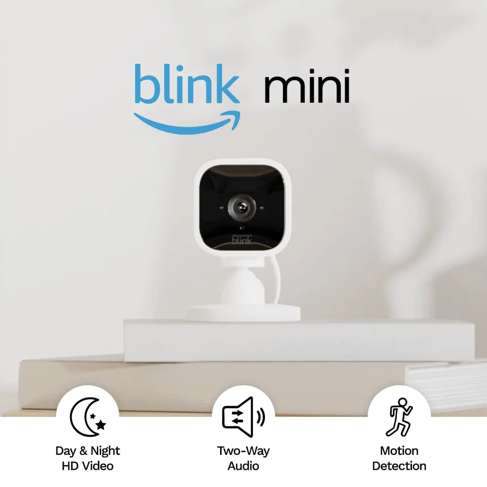 Blink Mini | Indoor plug-in pet security camera, 1080p HD - White *