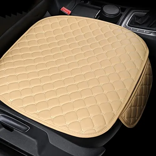 Car Interior Seat Cushion Cover for Jaguar E-PACE F-PACE I-PACE XE XF XFR XJ6 X-Type S-Type PU Leather Diamond Mats 1 Pack (Beige)