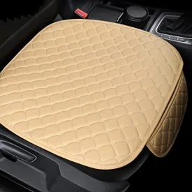 Car Interior Seat Cushion Cover for Jaguar E-PACE F-PACE I-PACE XE XF XFR XJ6 X-Type S-Type PU Leather Diamond Mats 1 Pack (Beige)