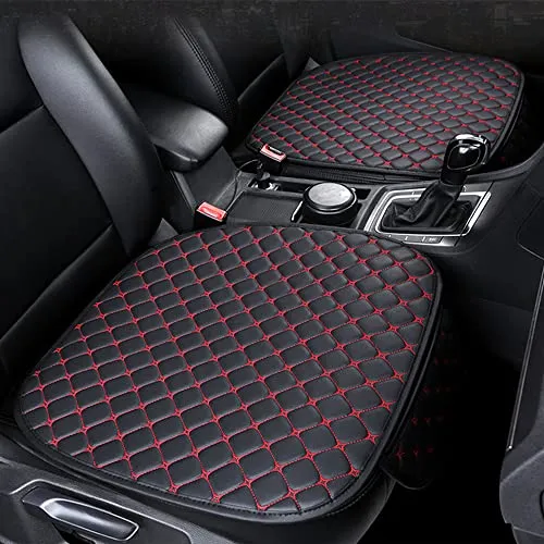 Car Interior Seat Cushion Cover for Jaguar E-PACE F-PACE I-PACE XE XF XFR XJ6 X-Type S-Type PU Leather Diamond Mats 3 Pack (Coffee)