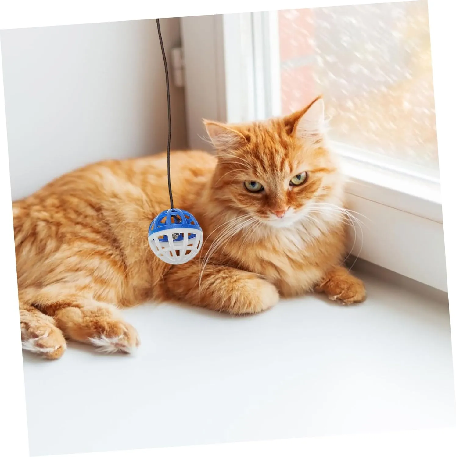 Cat Diversion Toy Set Cat Balls Bell Suction Cup Design Scratching Toy for Cats Random Color
