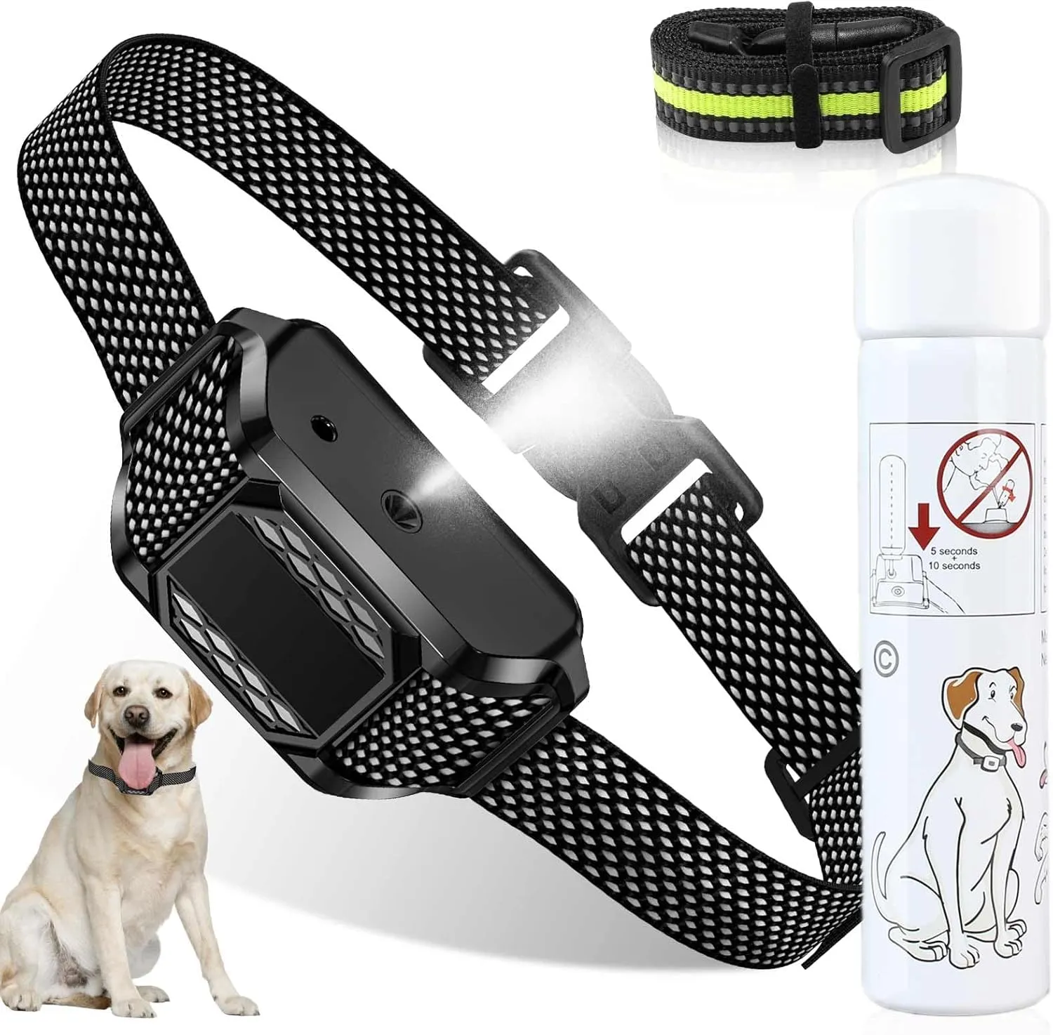 Citronella Bark Collar for Dogs, Spray Dog Collar Level 3 Sensitivity Adjustable Spray Collar, Safer Spray Training Dog Collar Suitability for L/M/S Dog [1* Spray Refill]