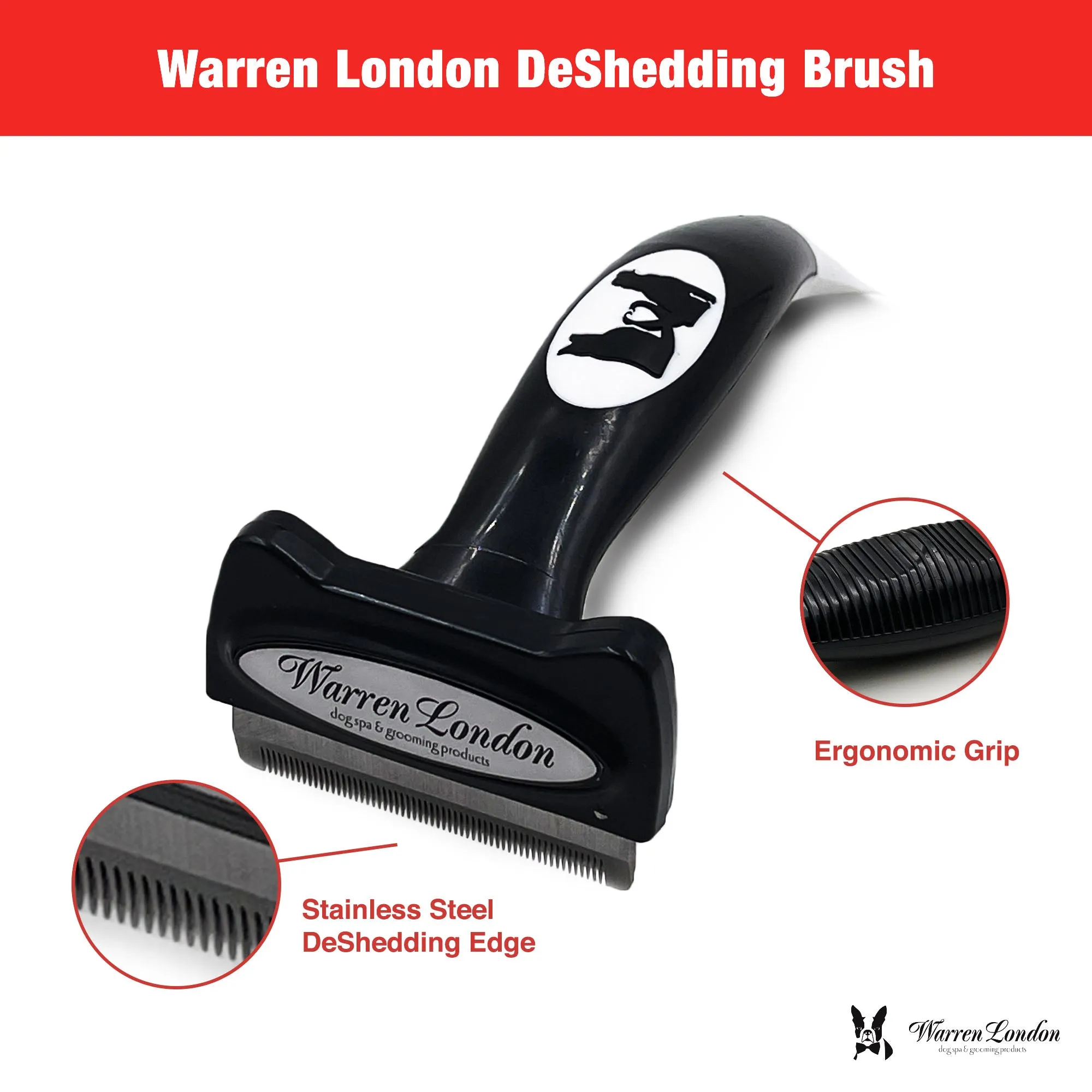 De-Shedding Dog Brush for Long Hair (>1")
