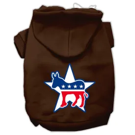 Democrat Screen Print Pet Hoodies Brown Size Sm (10)