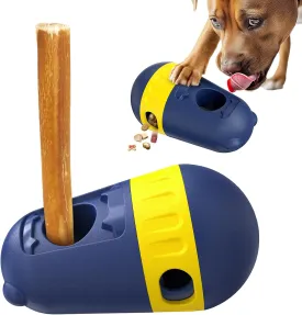 Dog Bully Stick Holder Safety Device And Interactive Treat Dispensing Toys Adjustable Indestructible Food Toy For Small/Medium/Large Aggressive Chewers Extra-Large Breeds Boredom Crate Puzzle Ball UV5