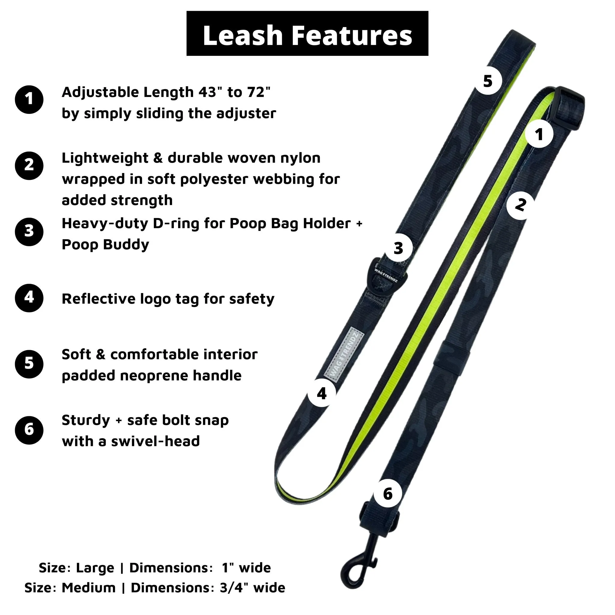 Dog Harness and Leash Set - Poo Bag Holder | Camo Chic (SHēk) Hi-Vis