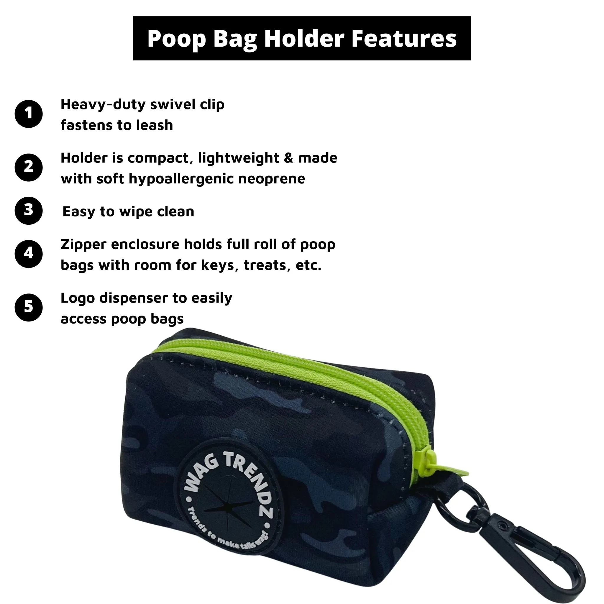 Dog Harness and Leash Set - Poo Bag Holder | Camo Chic (SHēk) Hi-Vis