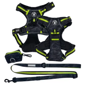Dog Harness and Leash Set - Poo Bag Holder | Camo Chic (SHēk) Hi-Vis