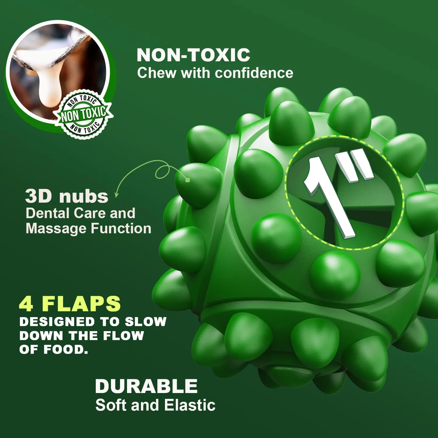 Dog Toys for Aggressive Chewers, Treat Ball for Medium Large Dogs, Natural Rubber Dog Balls, Indestructible Toy, Chew Toys for Aggressive Chewers (2pcs)