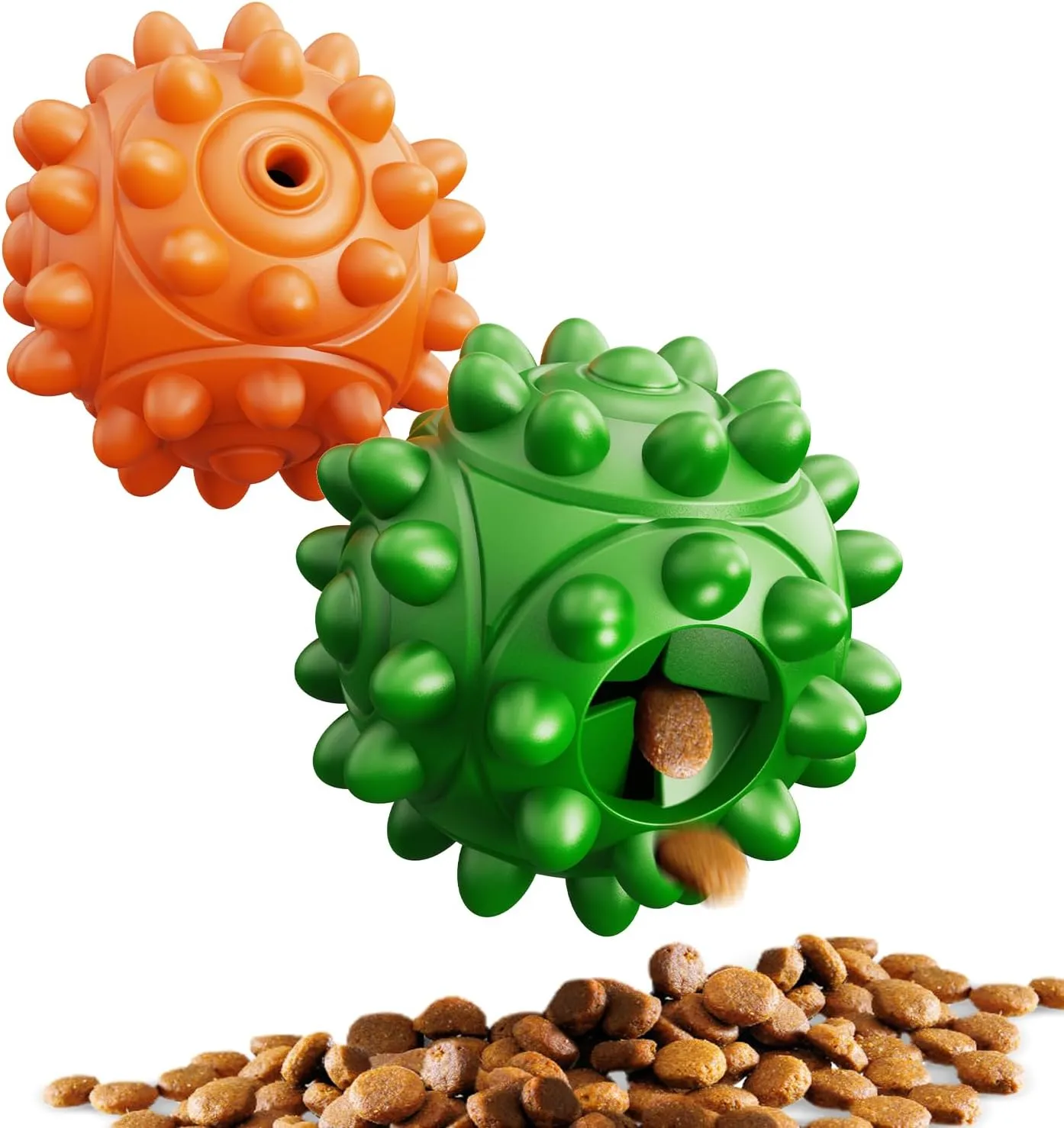 Dog Toys for Aggressive Chewers, Treat Ball for Medium Large Dogs, Natural Rubber Dog Balls, Indestructible Toy, Chew Toys for Aggressive Chewers (2pcs)