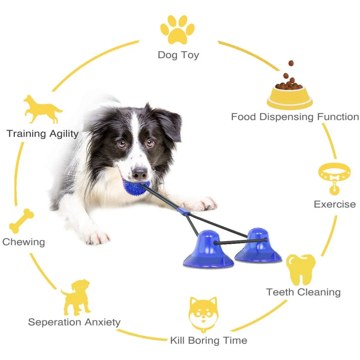 Double Suction Multifunction Chewy Football Dog Toy