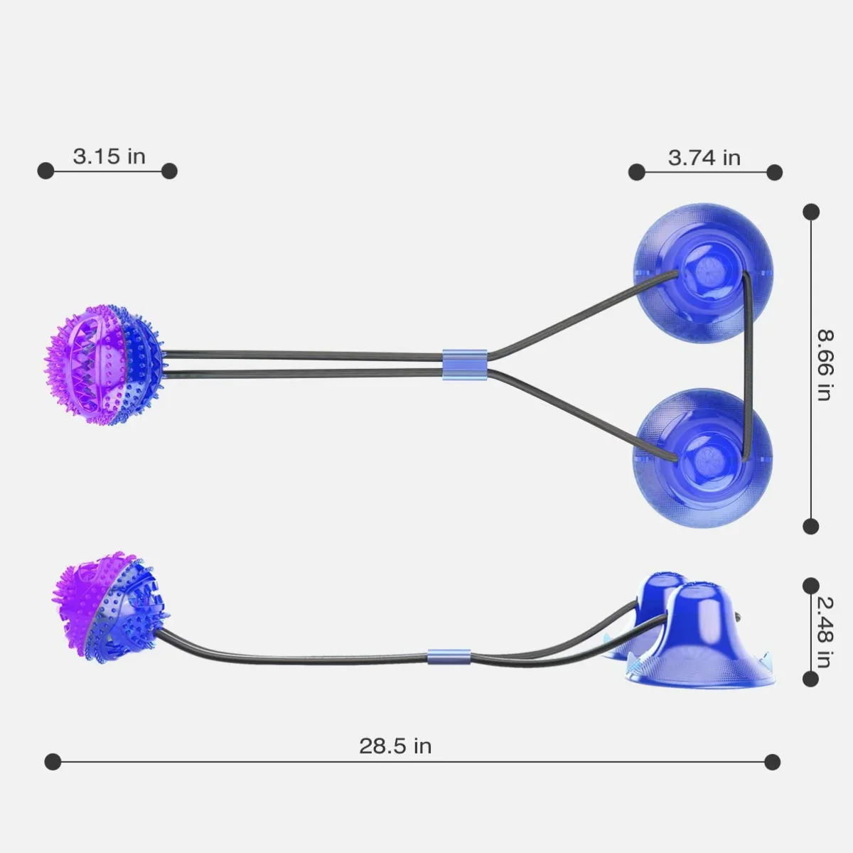 Double Suction Multifunction Chewy Football Dog Toy