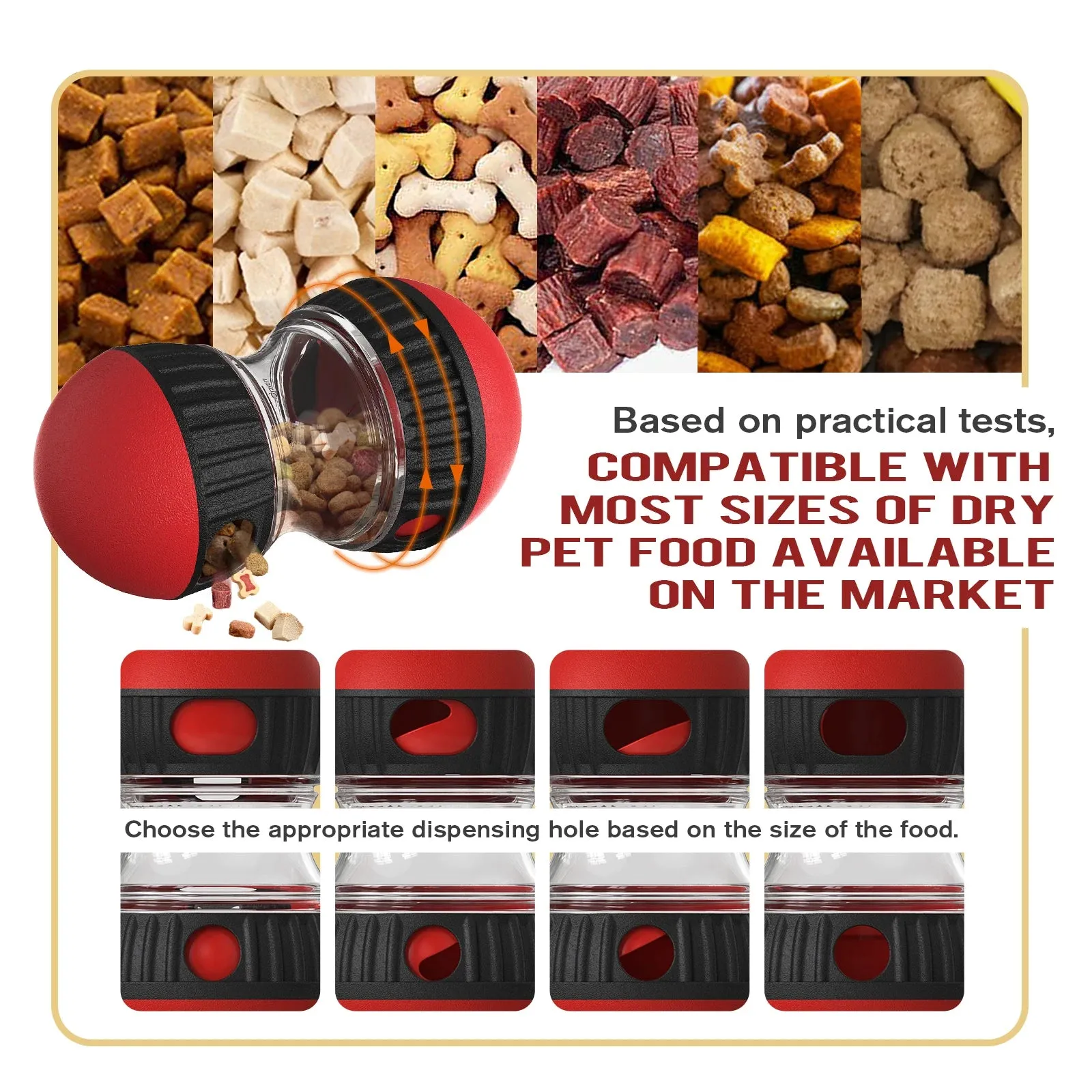 Dual Treats and Food Dispenser Toy for Dogs and Cats