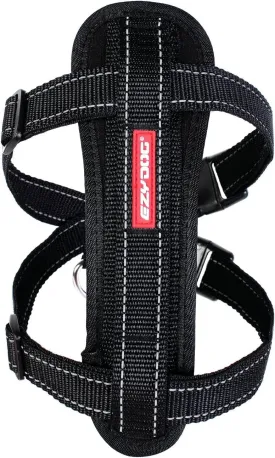 EzyDog Chest Plate No Pull Dog Harness  Escape Proof Harness with Reflective Stitching and Comfort Padding for Easy Walks, Training & Control - Car Restraint Included (X-Large, Black)