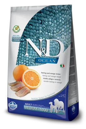 Farmina Natural & Delicious Ocean Herring & Orange Adult Medium & Maxi Dog Food