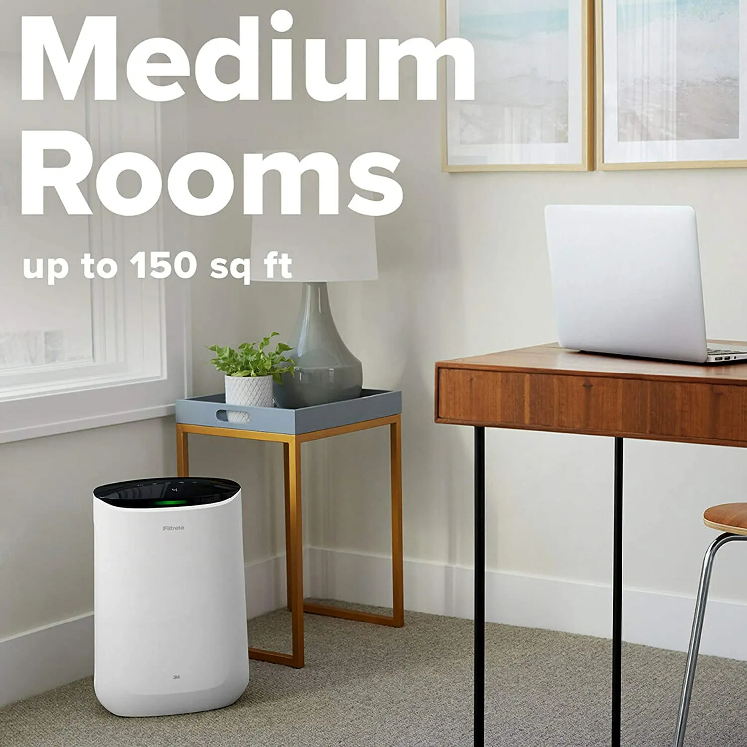 Filtrete Smart Air Purifier, Air Quality Monitor Medium Rooms, Up To 150 Sq ft, Alexa Enabled