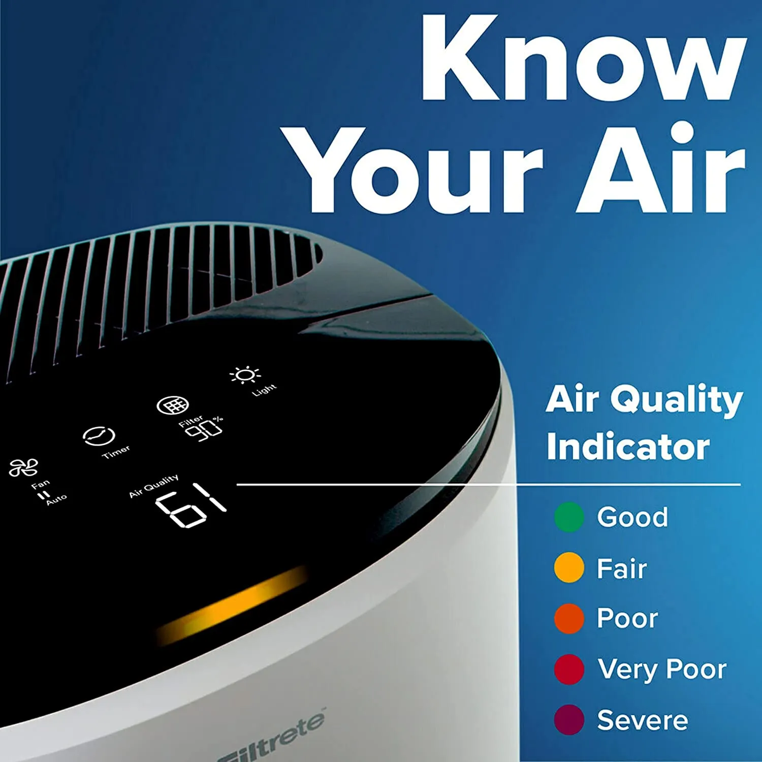 Filtrete Smart Air Purifier, Air Quality Monitor Medium Rooms, Up To 150 Sq ft, Alexa Enabled