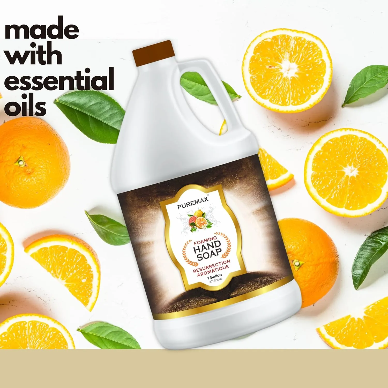 Foaming Hand Soap Refills with Essential Oils | Resurrection Aromatique | Citrus Smell | Gentle, Moisturizing | Biodegradable Formula | Made in USA | 128 Fl Oz (1 Gallon) |