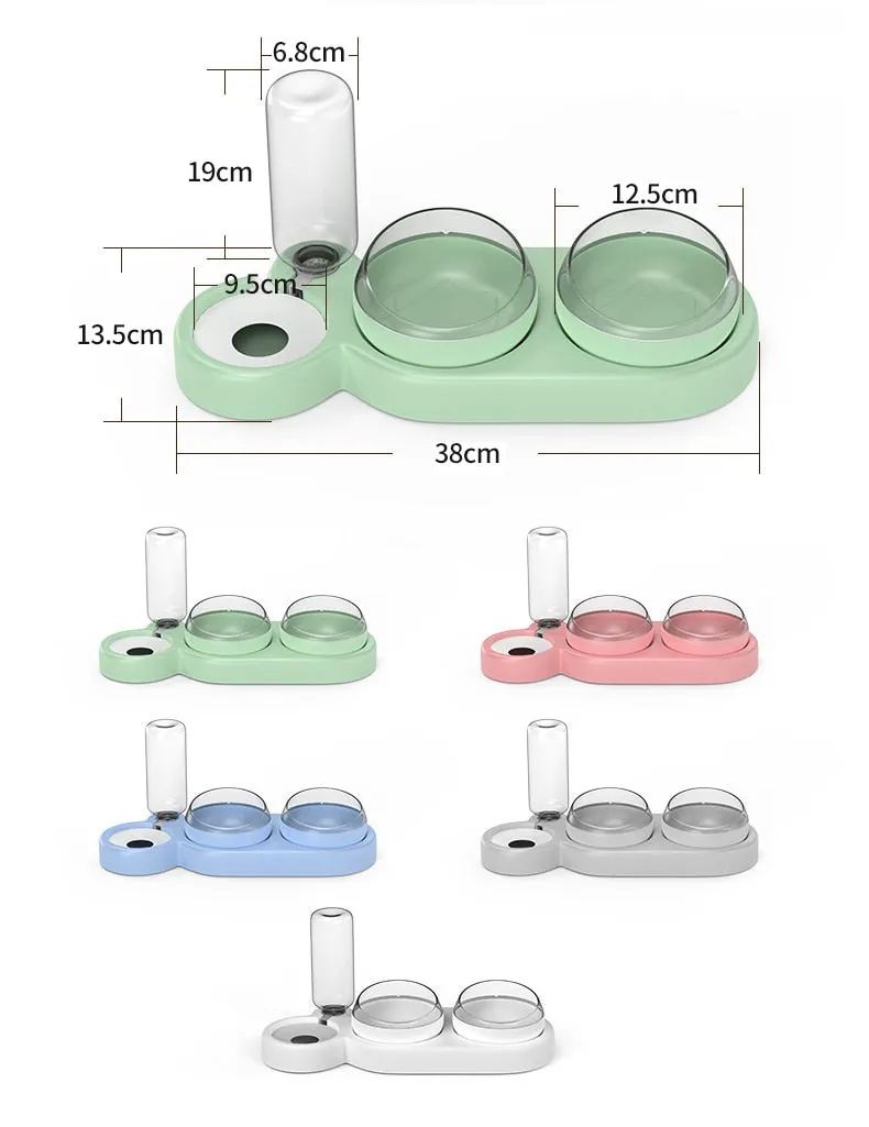 Food (2x Bowl) & Water Dispenser