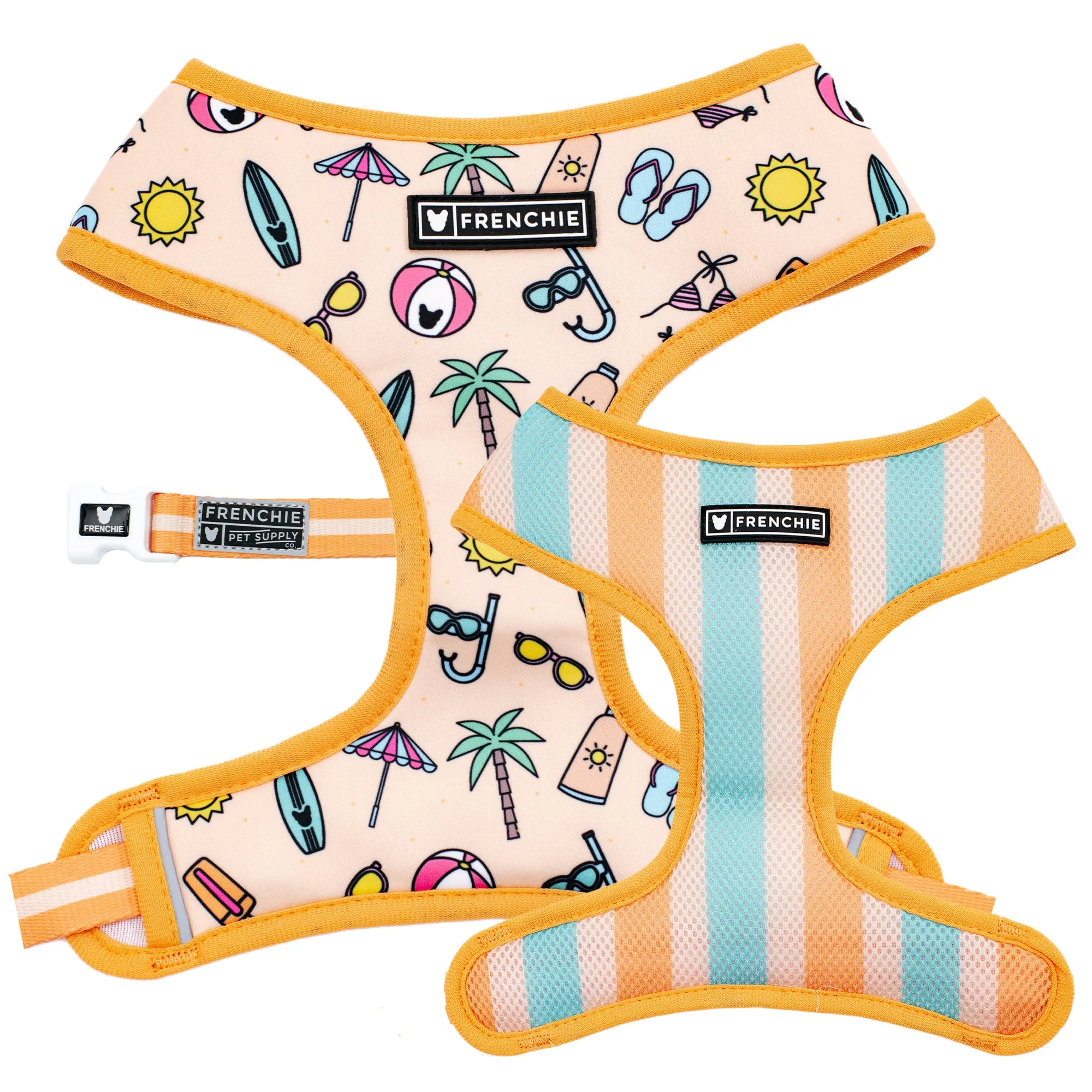Frenchie Duo Reversible Harness - Beach Bum