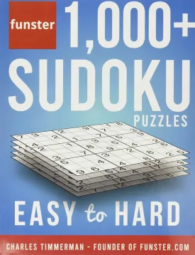 Funster 1,000  Sudoku Puzzles Easy to Hard: Sudoku puzzle book for adults Paperback  November 4, 2019