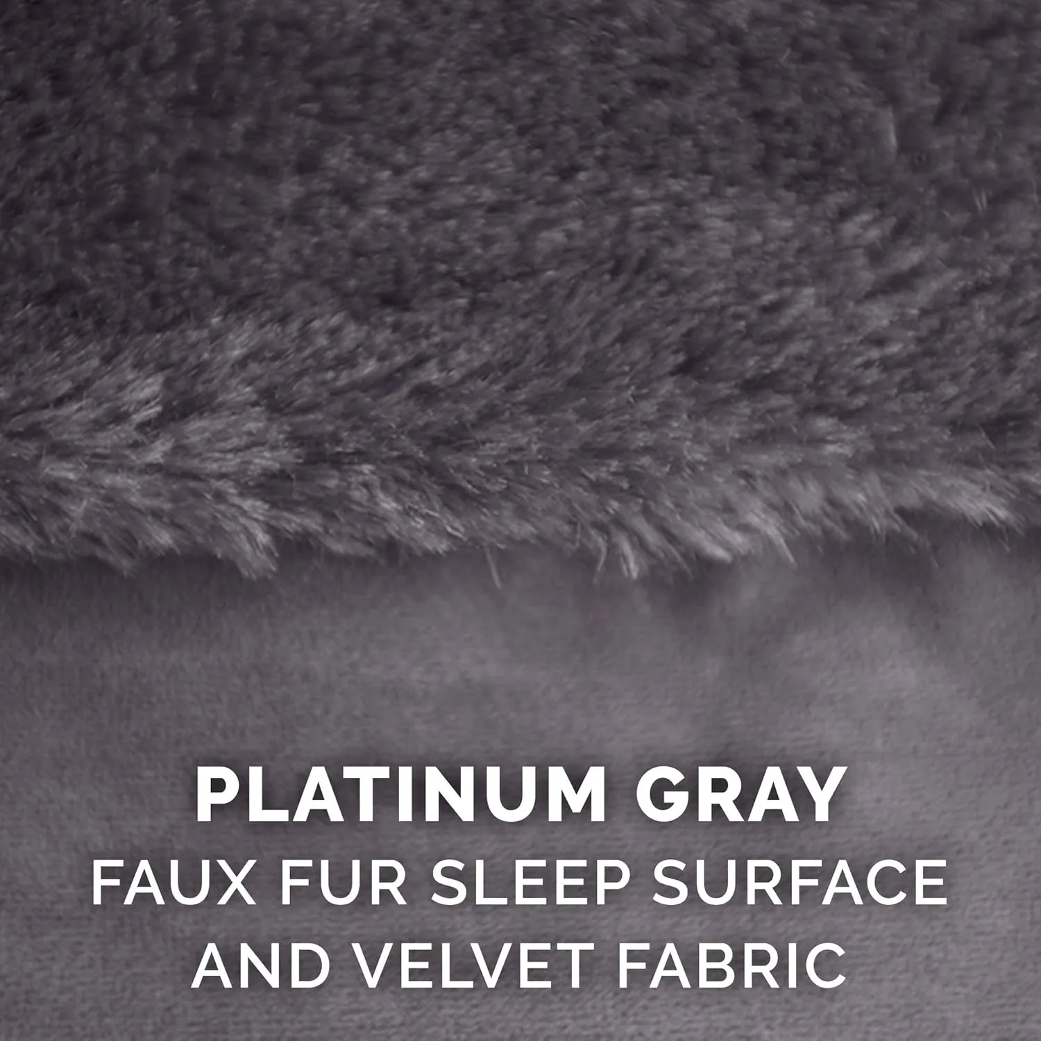 Furhaven Memory Foam Dog Bed for Medium/Small Dogs w/ Removable Bolsters & Washable Cover, For Dogs Up to 35 lbs - Plush & Velvet L Shaped Chaise - Platinum Gray, Medium
