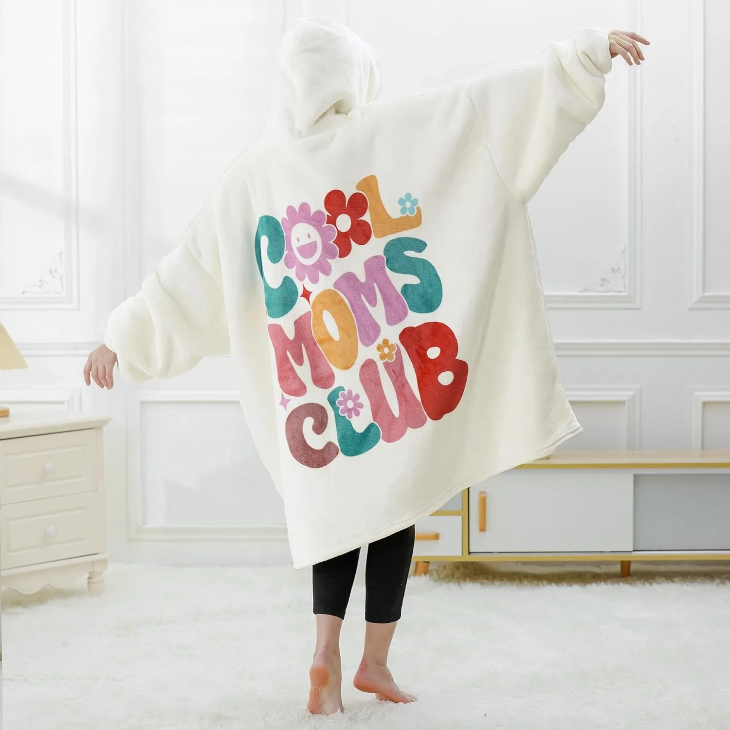 Gifts for Grandma Mothers Day Gifts from Granddaughter Grandkid Grandchildren Wearable Blanket Hoodie Cool Grandma Birthday Gift for Nana, Gigi, New Grandma, Oversized Sherpa Fleece Blanket Sweatshirt