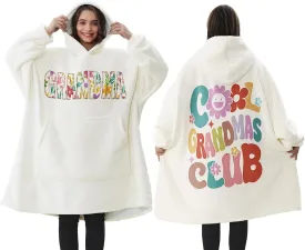 Gifts for Grandma Mothers Day Gifts from Granddaughter Grandkid Grandchildren Wearable Blanket Hoodie Cool Grandma Birthday Gift for Nana, Gigi, New Grandma, Oversized Sherpa Fleece Blanket Sweatshirt