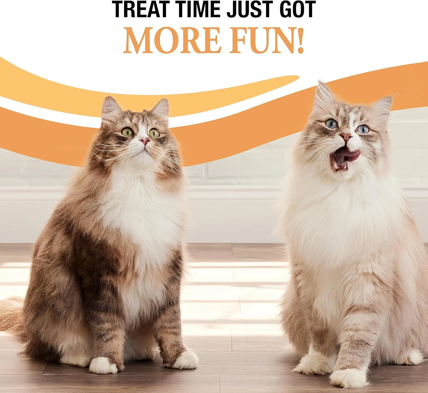 Good 'N' Tasty Savory Spoonables with Real Salmon, Tuna & Krill, 10 Count Tube, Triple Flavor Squeezable Lickable Wet Treats for Cats with Built-in Spoon for Less Mess