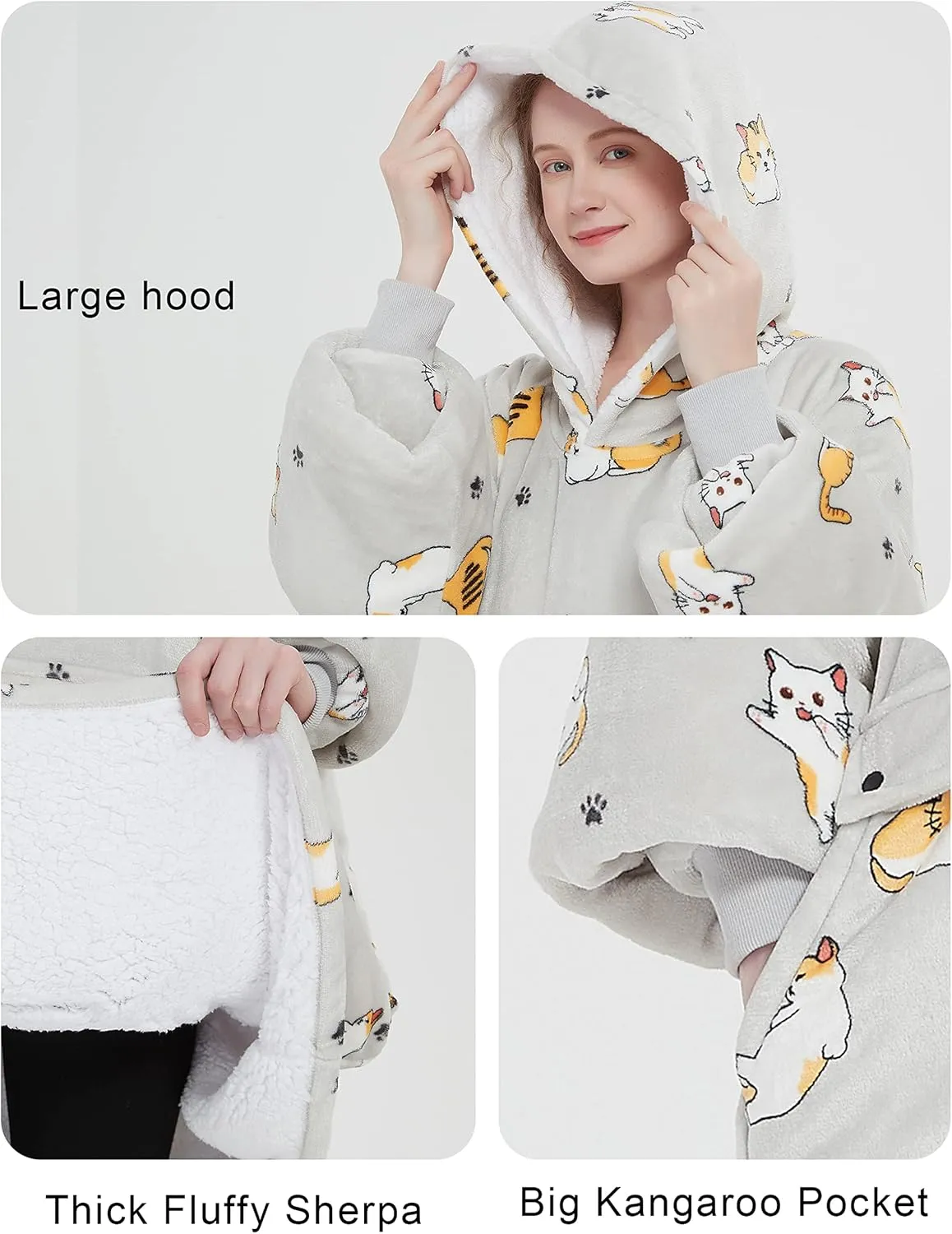 KFUBUO Heated Electric Wearable Blanket Throw Battery Operated Portable USB Cordless Outdoor Hoodie Sweatshirt