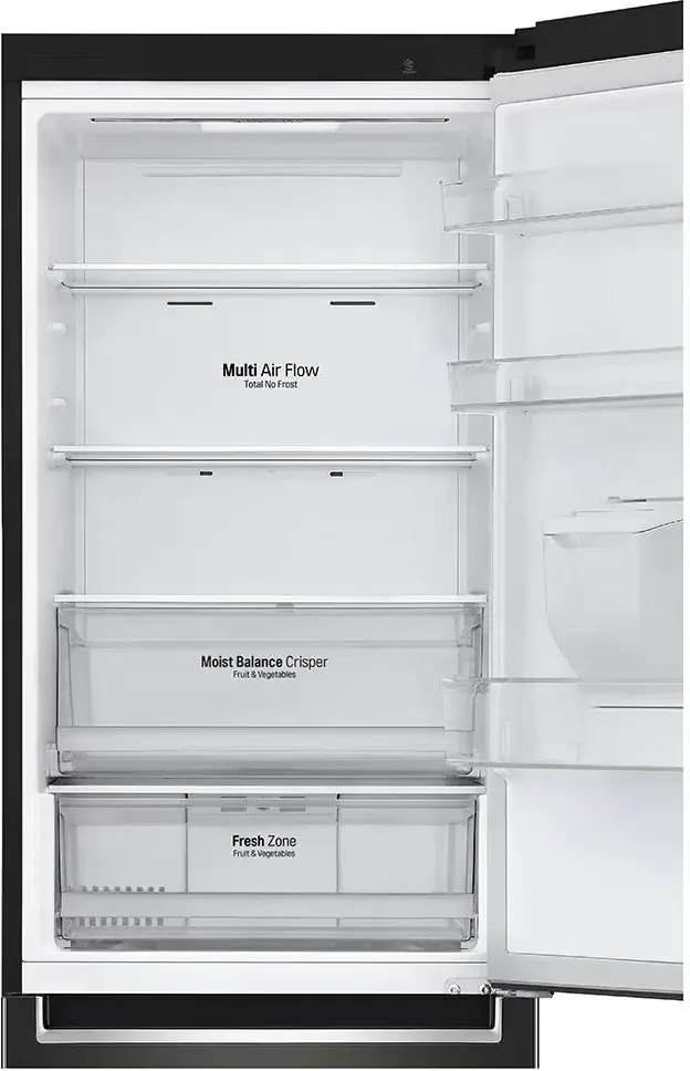 LG GBF61BLHEN 59.5cm 70/30 Freestanding Frost Free Fridge Freezer - Black