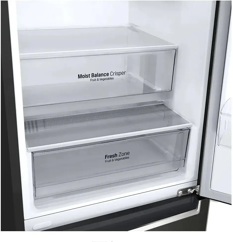 LG GBF61BLHEN 59.5cm 70/30 Freestanding Frost Free Fridge Freezer - Black