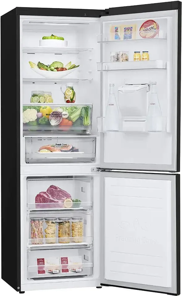 LG GBF61BLHEN 59.5cm 70/30 Freestanding Frost Free Fridge Freezer - Black