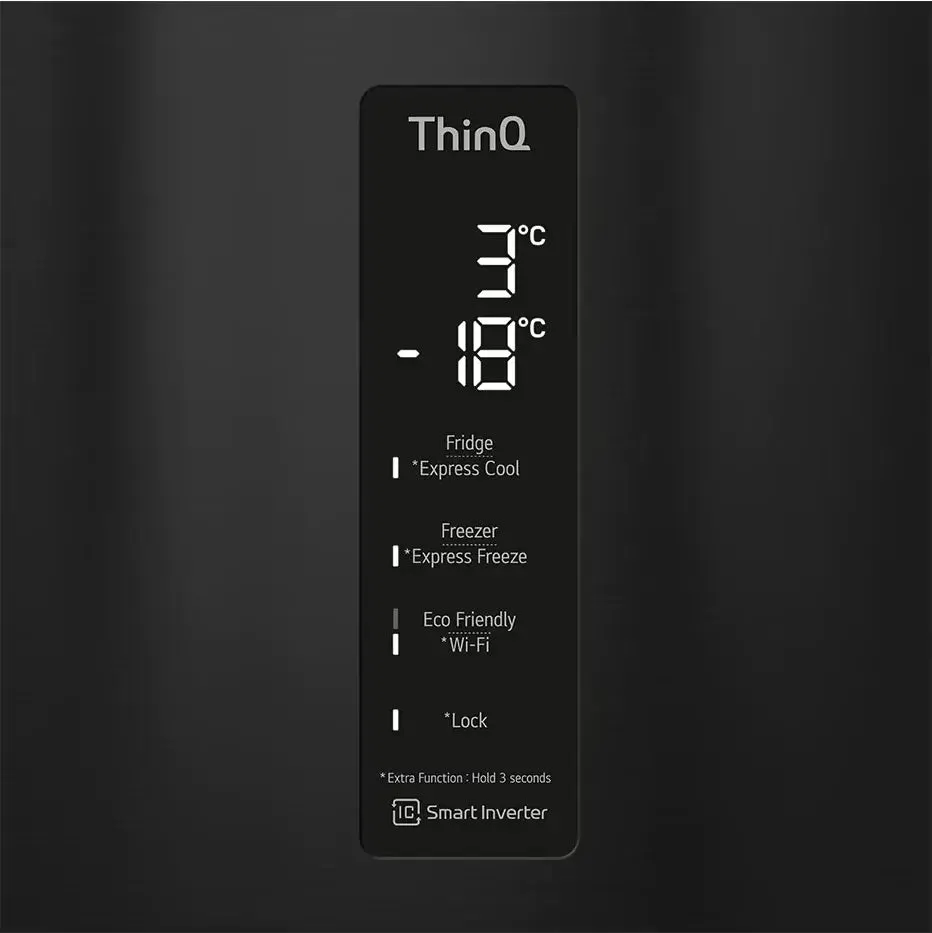 LG GBF61BLHEN 59.5cm 70/30 Freestanding Frost Free Fridge Freezer - Black